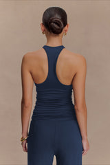 Metal Trim Halter Cutout Chic Tank Top