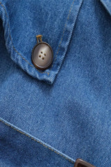 Vintage Denim Long Line Duster Overcoat