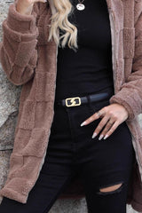 Hooded Long Fleece Cardigan Coat coats