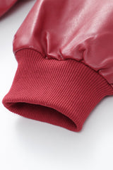 Colorblock Faux Leather Zip Jacket