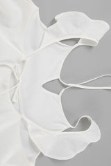 Casual Linen Blend Flutter Sleeve Wide Leg Pants Set