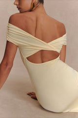 Bodycon Off Shoulder Backless Midi Dress