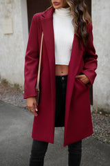 Wool Blend Solid Longline Coat coats