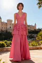 Elegant Vintage Sleeveless Swing Tiered Prom Dress