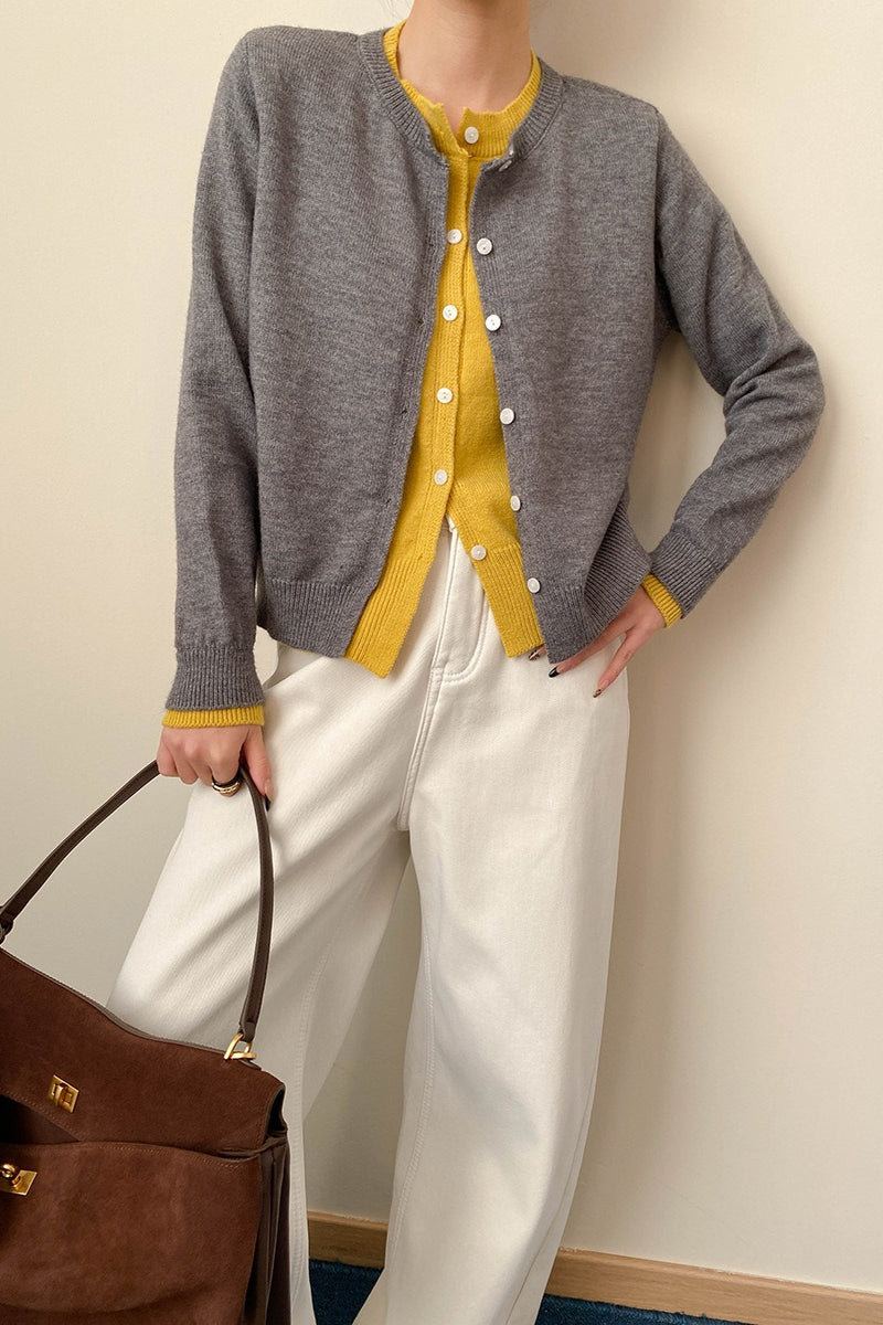 Contrast Panel Layering Cardigan