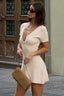 Deep V-Neck Buttoned Sweater Dress S / White