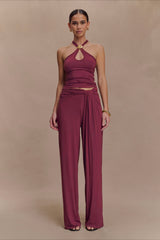 Metal Trim Halter Cutout Chic Tank Top