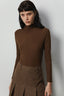 Stacked Neck Thermal Stretch Knit Top