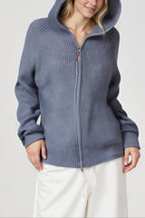 Oversized Hooded Zipper Sweater