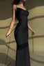 Solid Tie Waist Spaghetti Strap Slim Fit Prom Dress