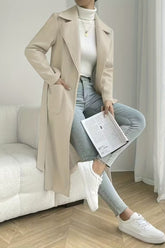 Long Pocket Notch Lapel Overcoat