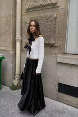 Bow Sequin Cut Out Long Sleeve Jacket