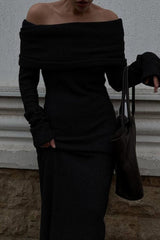 Off Shoulder Knit Sweater Dress