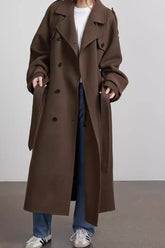 Double Breasted Relaxed Lapel Wool Overcoat