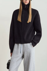 Slouchy High Neck Loose Solid Sweater