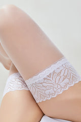 Plus Size Sheer Lace Thigh-High Stockings