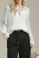 Oversized Hooded Zipper Sweater