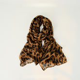 Leopard Pattern Thin Cotton Linen Touch Wrap Scarf