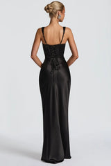 Square Neck Tie Waist Bodycon Mermaid Prom Dress