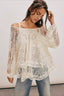 Elegant Off Shoulder Lace Overlay Blouse