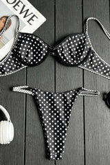 Chic Polka Dot Low Waist Bikini Set