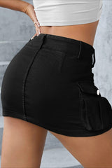 Street Style Solid Low-Waist Bodycon Skirt