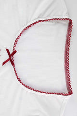 Bow Detail Square Neck Crop Top Shorts Set