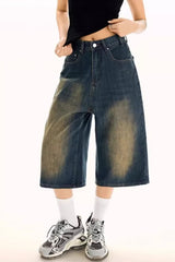 Vintage Cropped Wide High Waist Relaxed Jeans