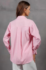 Relaxed Fit Striped Long Sleeve Blouse