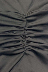 Deep V Neck Ruched Slit Maxi Dress