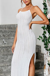 Sexy Split Backless Tie Knit Cardigan Sweater Dress