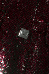 Elegant Sequin V - Neck Long Sleeve Blazer