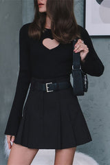 Heart Cutout Slim Fit Knit Sweater