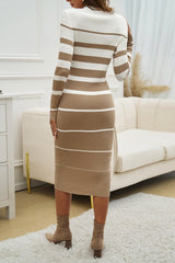 Colorblock Stripe Sweater Dress