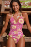 Floral Cherry Blossom Halter Two Piece Swim Set