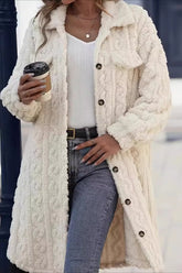 Double Face Plush Lapel Button Overcoat