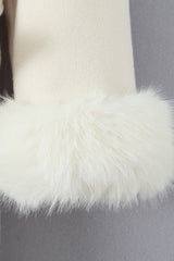 Elegant Oversized Fur Trim Overcoat