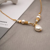 Baroque Pearl Drop Pendant Layered Necklace