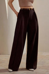Elegant Stripe Wide Leg Pants