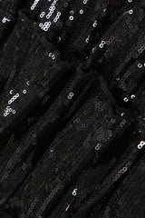 Sequin Paneled Tiered Bodycon Mini Skirt