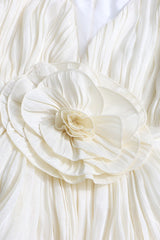 High Waist Ruched 3D Floral Mini Dress