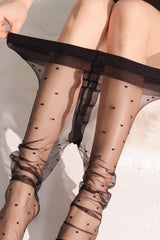 Sheer Polka Dot Snag Resist Non-Slip Tights
