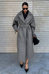 Long Belted Relaxed Overcoat