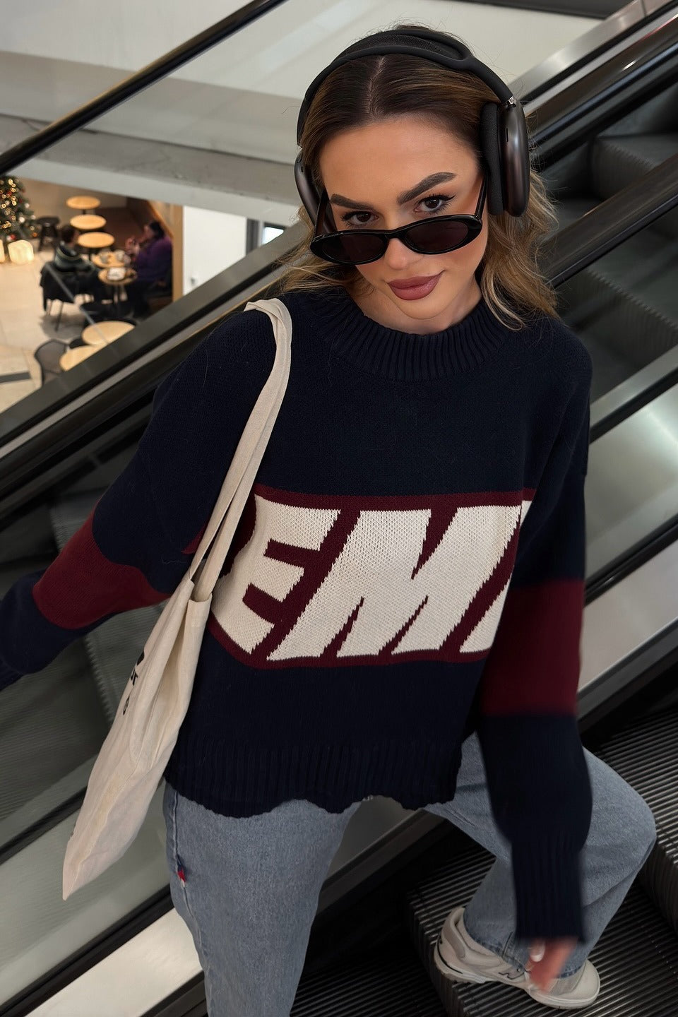 Letter Graphic Crew Neck Sweater