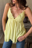 Cutout Lace Waist Defined Elegant Cami