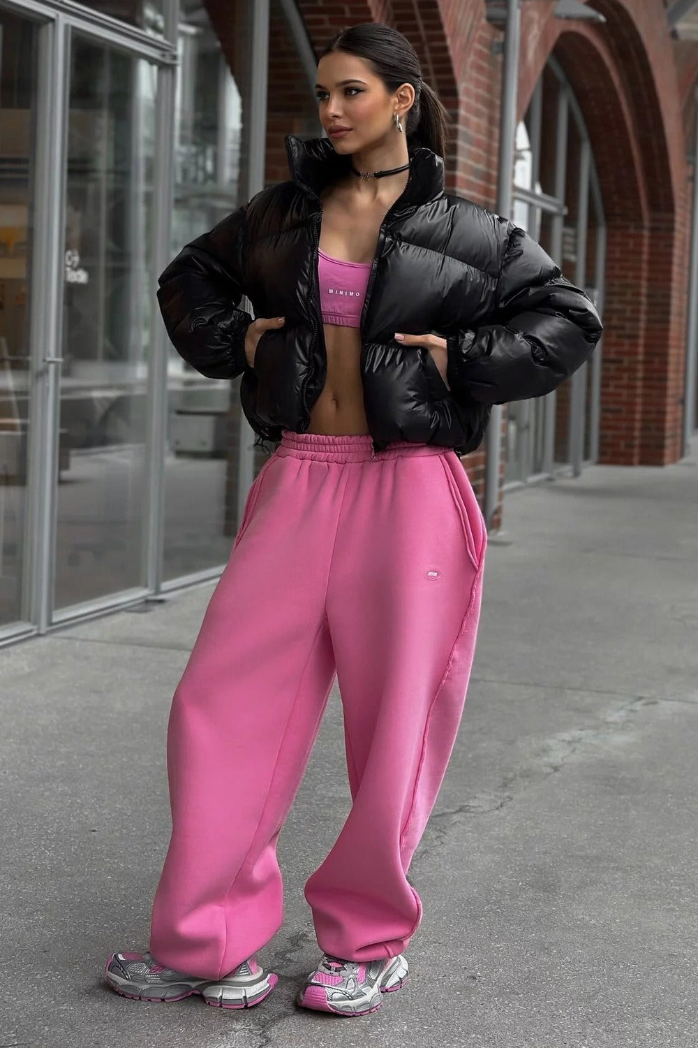 Essential Cropped Puffy Puffer Jacket