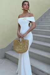 Strapless Off Shoulder Backless Bodycon Slim Fit Prom Dress