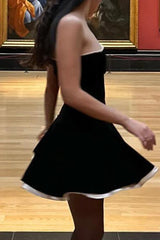 Velvet Bustier A-line Cocktail Dress