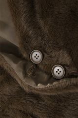 Brown V Neck Fleece Bodycon Tank Top