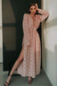Side Slit Deep V Neck Tie Waist Floral Maxi Dress